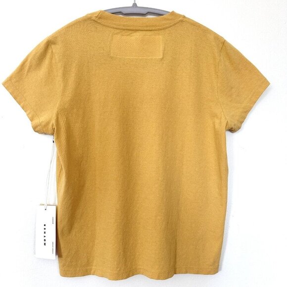 NWT MOTHER DENIM Women's Move It Rise & Shine S/S Tee Shirt Yellow $95 - Picture 2 of 4